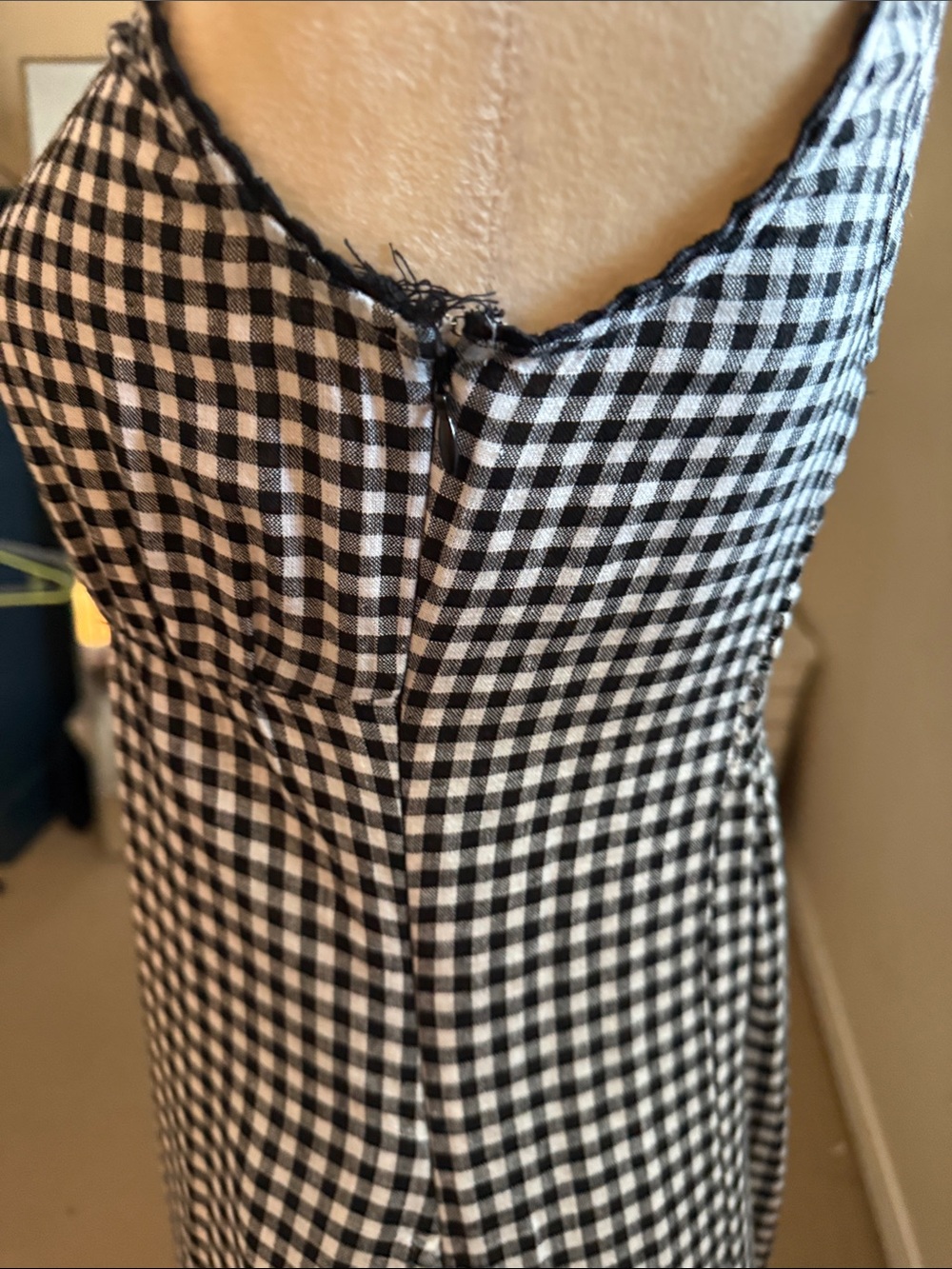 Cynthia Rowley Gingham Tie-Front Maxi Dress in Black & White - Picture 3 of 5